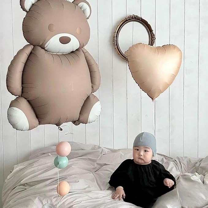 Large Little Bear Foil Balloons，2 PCS 35 Inch Little Bear Theme Party Supplies，Jungle Safari Theme Baby Shower Birthday Party Decorations