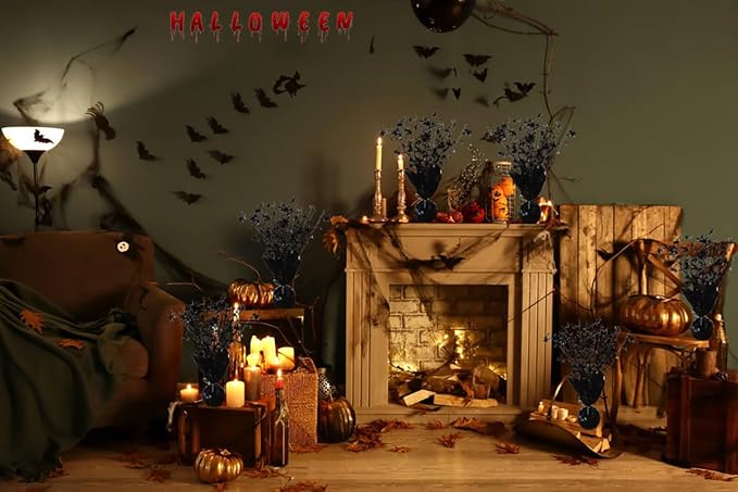 6 Pack Halloween Table Centerpieces Party Table Decoration Metallic Foil Spray Centerpiece Star Black Decor Indoor for Birthday Wedding Anniversary Graduation Holiday Party Supplies