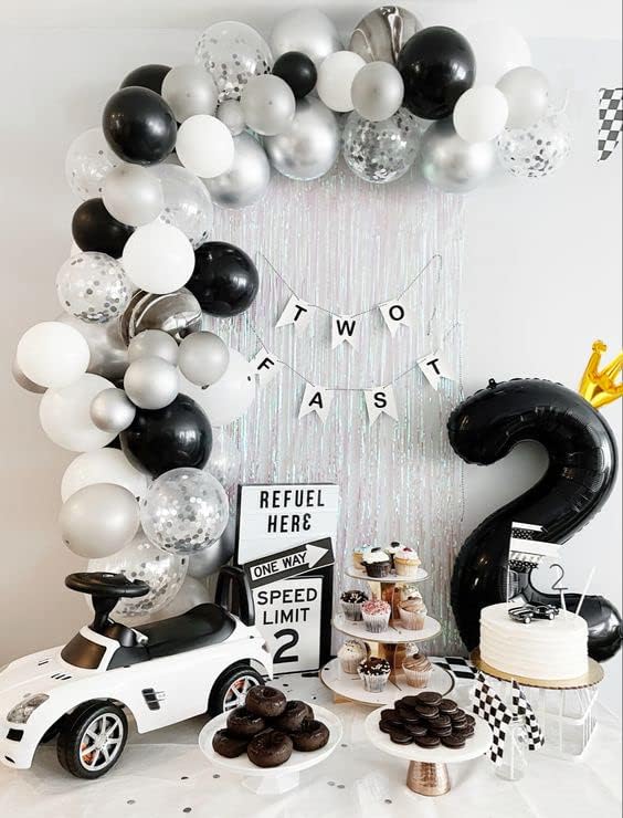 Black 5 Balloon, 40 Inch Number Balloon, Black and Gold Party Supplies, 5th Birthday Balloon Decorations, 5 15 25 35 50 Number Balloons, Number 5 Balloon.