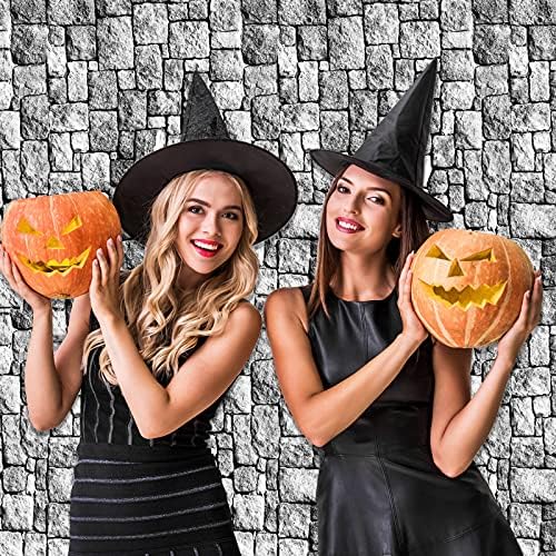 Irenare Halloween Stone Wall Tablecloths, Medieval Castle Party Decorations Supplies Disposable Plastic Brick Stone Tablecloth Brick Wall Table Covers for Birthday Party Favors(6 Pack,108 x 54 Inch)