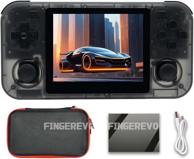 O30S Handheld Game Console 3.5-in 640*480 IPS OCA Screen 3000mAh Linux-opensource RK3326 o30s with Portable Case T-Black