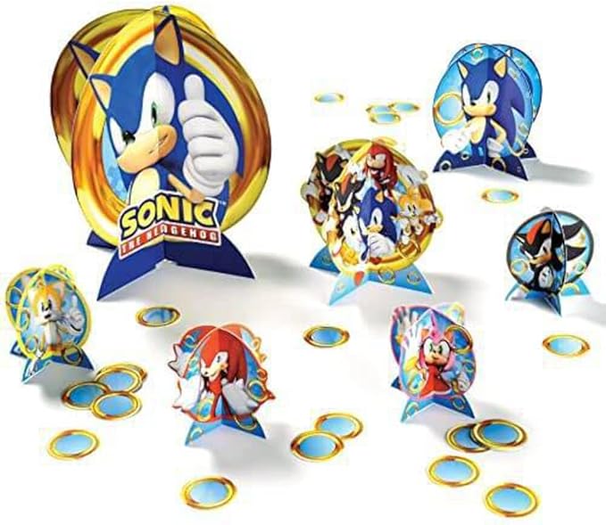 Sonic The Hedgehog Party Table Centerpiece Kit (27 Pc Set) - Vibrant, Action-Packed Decorations for Birthdays & Special Occasions