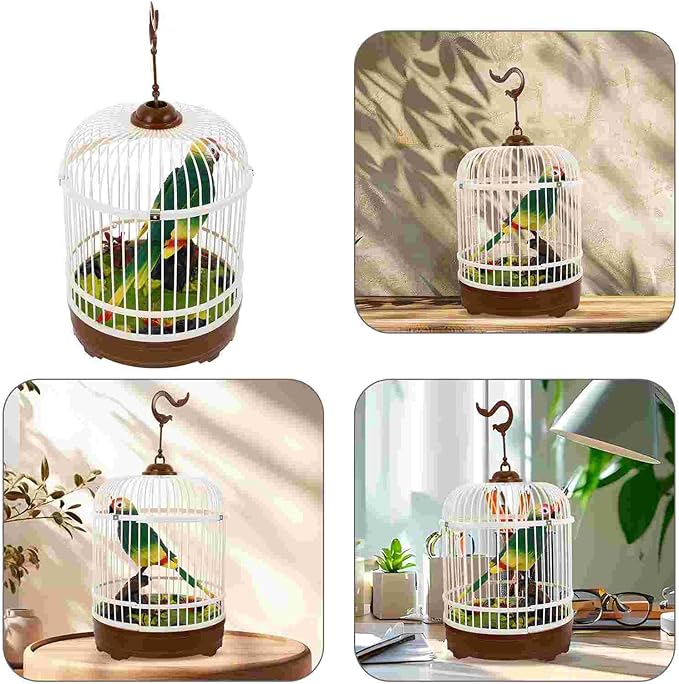 nulala Simulation Parrots Birds Desk Ornament - Voice Controlled Parrots Chirping and Wings Flap - Electronic Birds Pet for Home Garden Decor Ornament (523-1B)