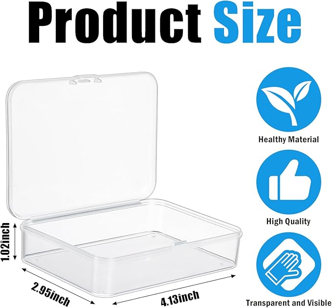 12 PCS Playing Card Case Clear Acrylic Storage Holder for Card Games, Beads, Craft items, Coins, Jewelry and Small Accessories