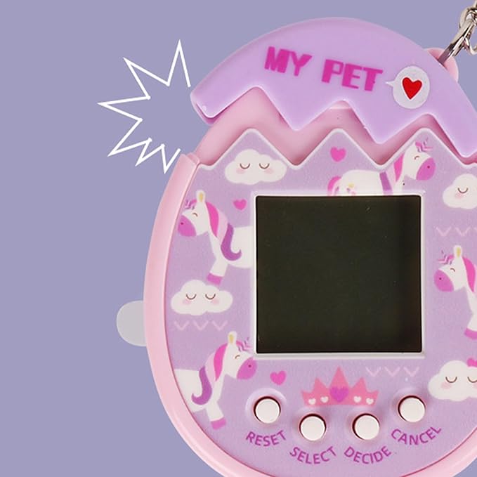 Digital Pet, Digital Pets for Kids, Electronic Pet Game Machine with Keychain, Virtual Pet for Girls, Boys (Purple)