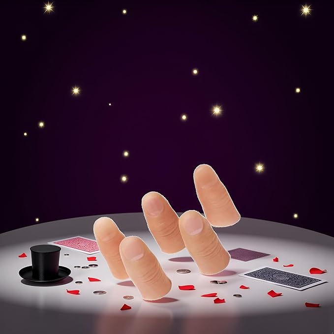 Xinjincang 5Pcs/Set Complexion Magic Trick Fingers Fake Thumb Tips Stage Show Prop Prank Magic Kits and Accessories Novelty and Gag Games, Small