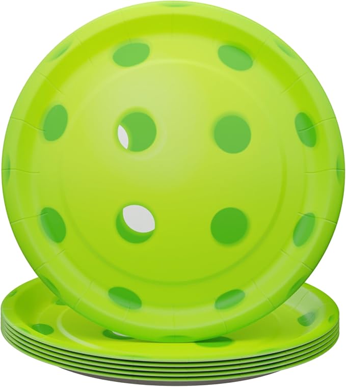 Blue Orchards Pickleball Party Supplies (100 Pieces for 16 Guests) - Pickleball Party Decorations Sports Themed Birthday Baby Shower Party Supplies Disposable paper Plates and Napkins