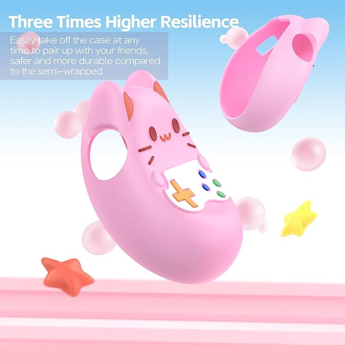 Silicone Cover for Tamagotchi Paradise,Silicone Cover Case for Tamagotchi Paradise Interactive Virtual Pet with Lanyard for Girl boy- Soft, Cute, Waterproof, Anti-Scratch, Shockproof (Pink)