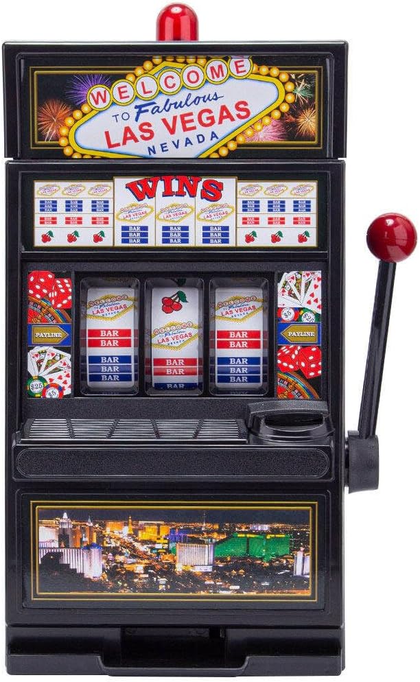 Mini Slot Machine, Nostalgia Retro Arcade Slot Machine Coin Bank Portable Handheld Game Machine Toy with Lights & Sounds, Rechargeable Machine Arcade for Adult