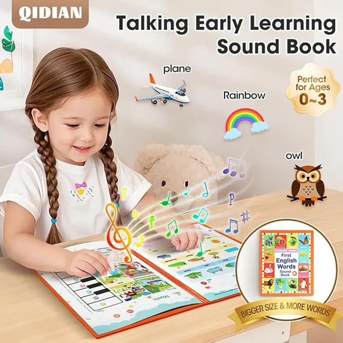My First English Sound Book – 470+ Words, 21 Themes, Fun Word Learn, Press to Learn Phonics, Juguete Educativo for Educational Language, School Education & Perfect Educational Gift(0-6Y)