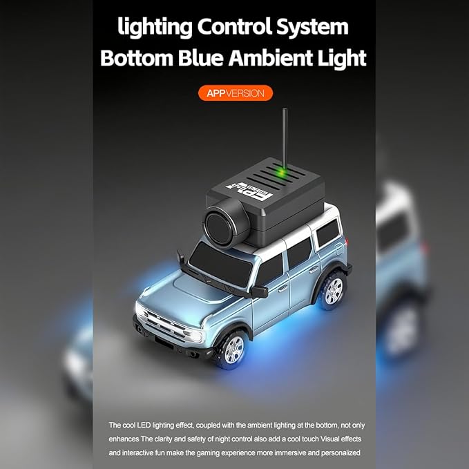WL 6405-C 1/64 FPV RC Car, Full Proportional Mini Remote Control Car with APP Auto-Pairing, WiFi Module Control, Camera - Includes Storage Case ＆ Tow Trailers (RTR Version)