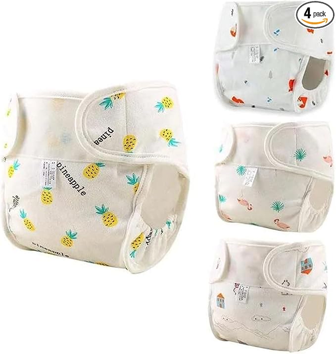 BABESIDE 4 PCS Baby Doll Diapers Underwear for 17-24 Inch Dolls Reusable Doll Diapers Reborn Babys Doll Accessories Fits Baby Doll
