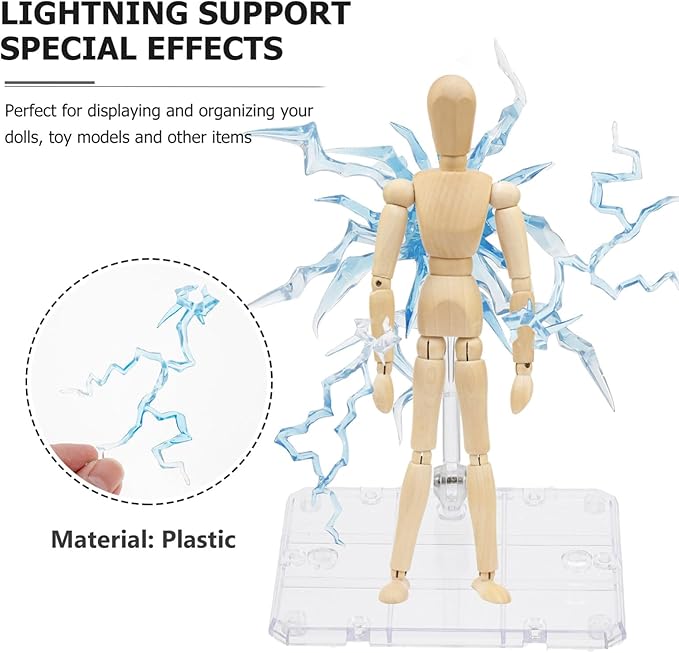 iplusmile Action Figure Stand Accessories: Effects Assembly Display Holder Base Doll Model Support Stand Compatible with HG RG SHF Stand 1/144, Blue