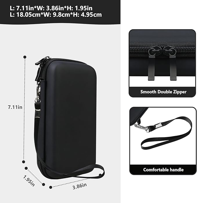 Supmay Carrying Case Compatible with CCTU / TEBIYOU Kids Handheld Games Preloaded 218 Retro Video Games, Portable Gaming Electronic Toys Storage Holder Travel Bag with Mesh Pocket for USB Cable, Black