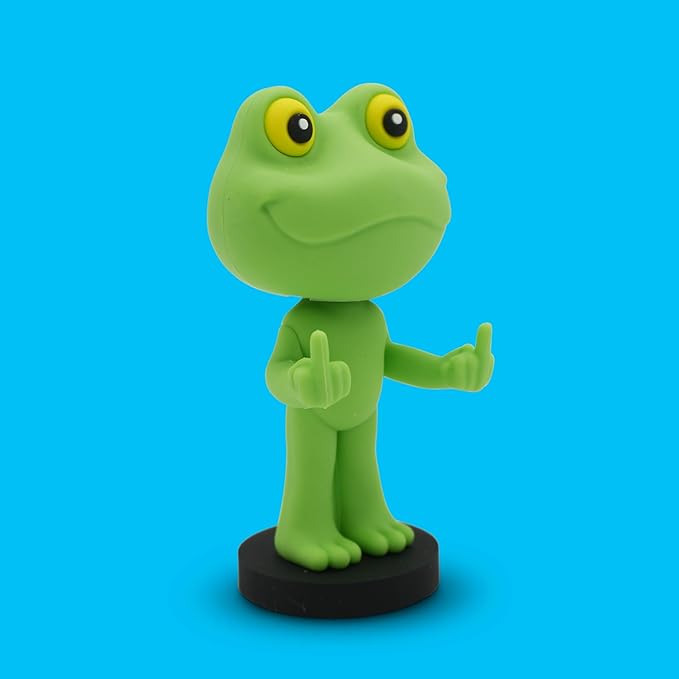 Mini Bobblehead – Middle Finger Frog, Funny Desk Toy, Novelty Collectible Gift