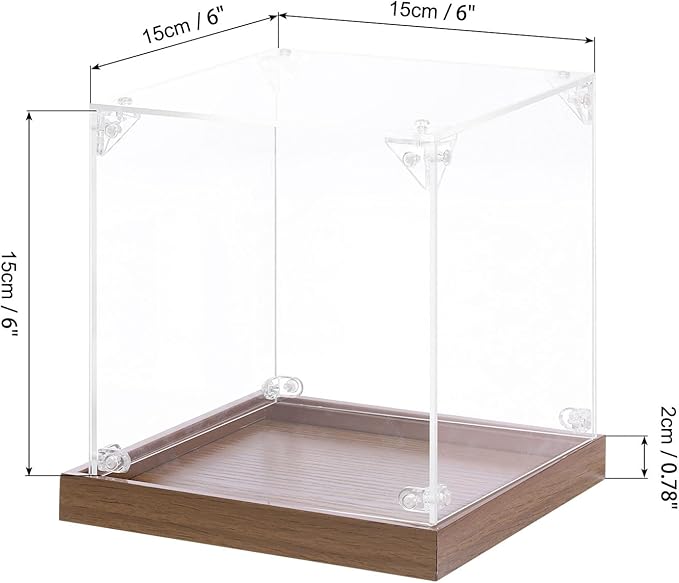 MECCANIXITY Acrylic Display Case, 6''x6''x6'' Clear Display Box Assemble Dustproof Storage Organizer Showcase for Collectibles Action Figures