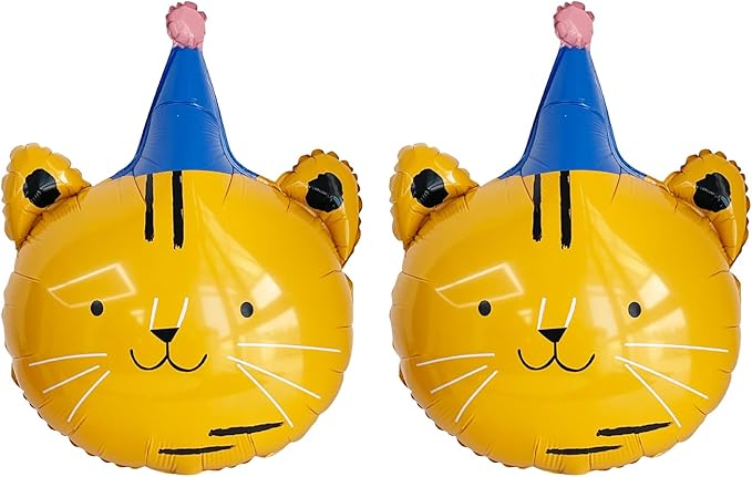 Animal Head Foil Balloon Kit, Lion Bear Monkey Cat foil balloon, Birthday Party Decorations, Baby Shower Supplies (Cat(2 pieces))