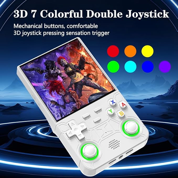 R36 Ultra Retro Handheld Game Console, with 128G Built-in 40000+ Games, 3000mAh Rechargeable, Support 20+ Simulators, Linux System, 4.0 Inch IPS Screen Portable Pocket Arcade (White)