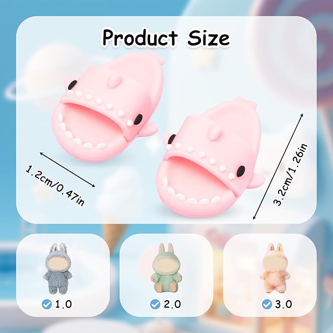 Clothing Shark Summer Sandals for Dolls - Open-Toe Slippers, Cute Accessories Easter Gifts for Photography, Display & Collectors Age Limit 15+ Easter Gifts(Pink)