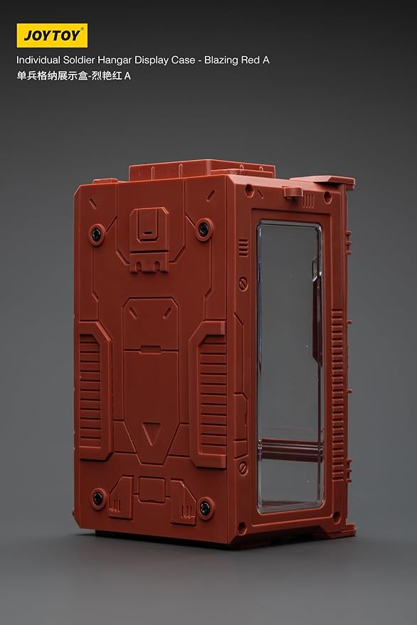 JOYTOY 5'' Display Box,Action Figures Display Case - Individual Soldier Hangar Display Case - Blazing Red A - Dustproof Collectibles Box Ages 15+