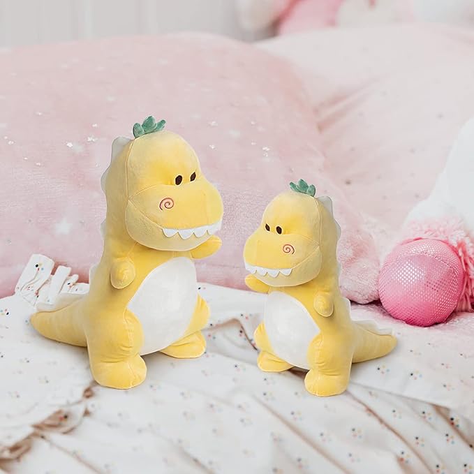 Cute Dinosaur Plush Toy, 15.7" Soft Dino Stuffed Animal Stuffed Dinosaur Plushie Yellow Plush