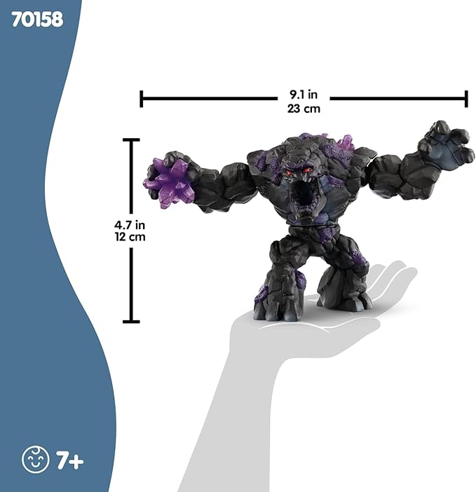 Schleich Eldrador Creatures - Shadow Stone Monster Toy with Movable Arms and Jaw - 9” Giant Beast Figurine with Rotating Body - Battle Stone Action Figure for Boys, Girls - Kids Ages 7+ | 70158