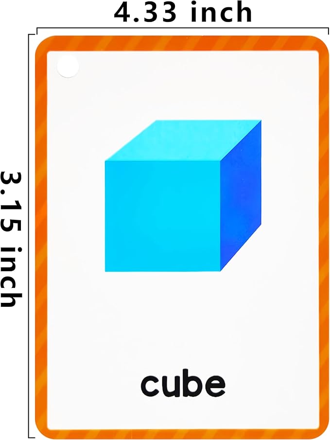 Learning Flashcards Colors & Shapes, 38 Shape Educational Cards, Social Learning Card for Kids