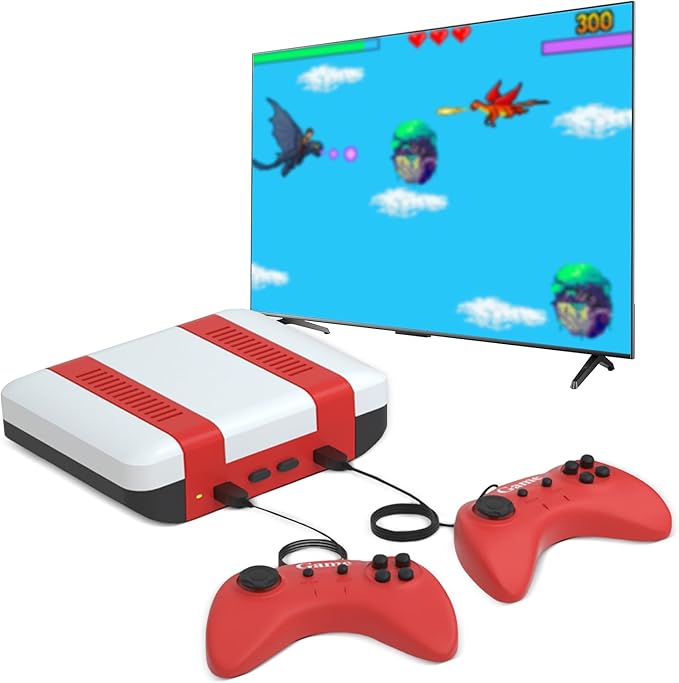 Classic Mini Retro Game Console - Built-in 328 Classic TV Games, Comes with 2 Controllers, AV Output, Plug and Play, Nostalgic Mini Arcade Electronic Toy, Boys and Girls Gifts