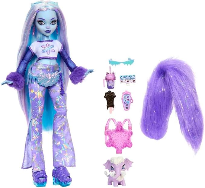 Monster High Doll, Abbey Bominable Yeti Fashion Doll with Pet Mammoth and Themed Accessories