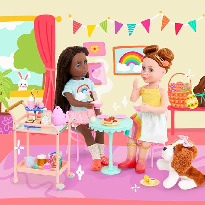 Glitter Girls – 14-Inch Doll Clothes – Smile! Rain Or Shine Outfit – Rainbow Dress, Hair Clips, Raincoat, and Rain Boots – Toys, and Accessories for 3+ Years