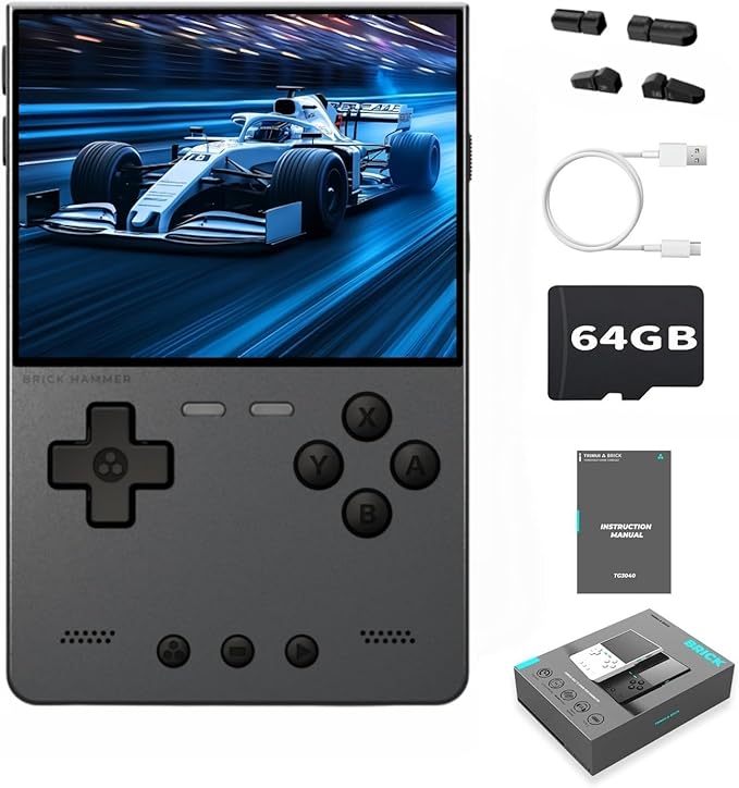 TRIMUI Brick Hammer Retro Handheld Game Console – Metal CNC Aluminum Alloy Body, 3.2" IPS Screen, 8GB Storage, Expandable to 1TB, Built-in 3000mAh Battery