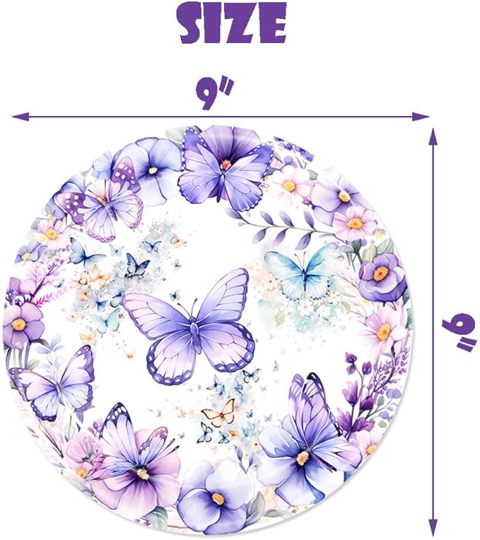 Butterfly Birthday Party Plates Spring Butterfly Disposable Paper Plates Dinnerware for Butterfly Theme Girls Baby Shower 1st 2nd 3rd 4th Bday Party Supplies Decorations