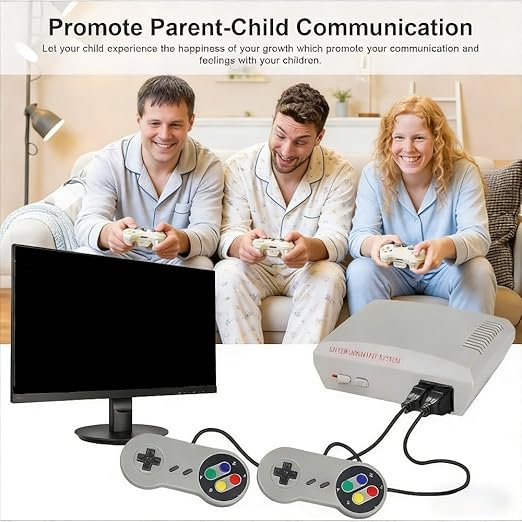 TV Retro Game Console with 300+ Classic Games Plug & Play Entertainment System with Dual Wired Controllers Ideal for Family and Friends