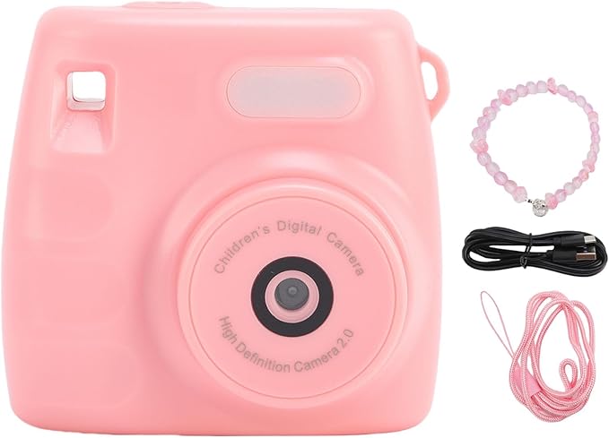 Asixxsix Digital Camera for Kids, 48M 1080P HD Digital Video Camera with Flash and 800mAh Li Battery, Rainproof USB Children Camera for Toddler Teens Students Boys and Girls (Pink)