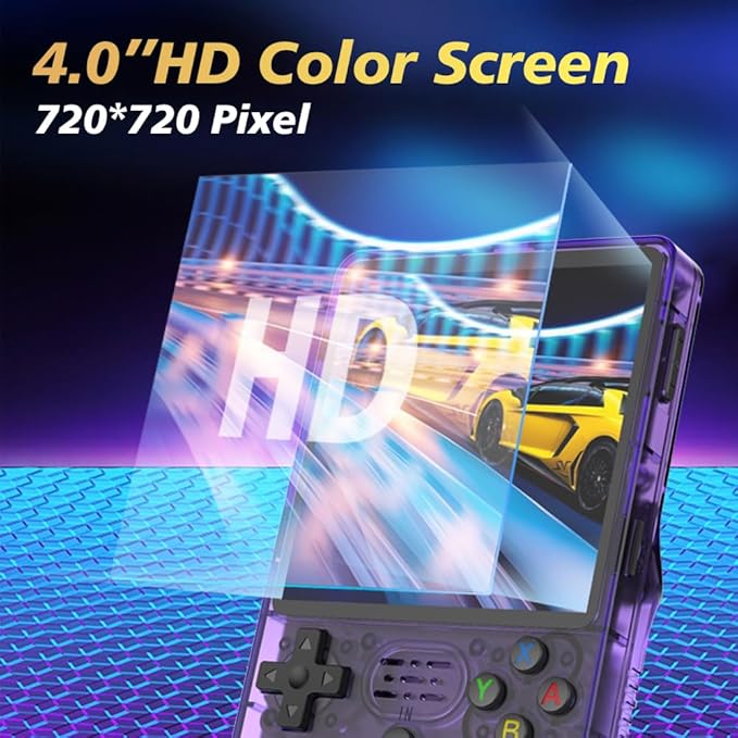 HatiLuminis R36plus Handheld Retro Game Console 4.0-inch IPS Screen,Preloaded with Classic Games,Portable Pocket Video Gaming with Valentine's Card & Premium Gift Box (White)