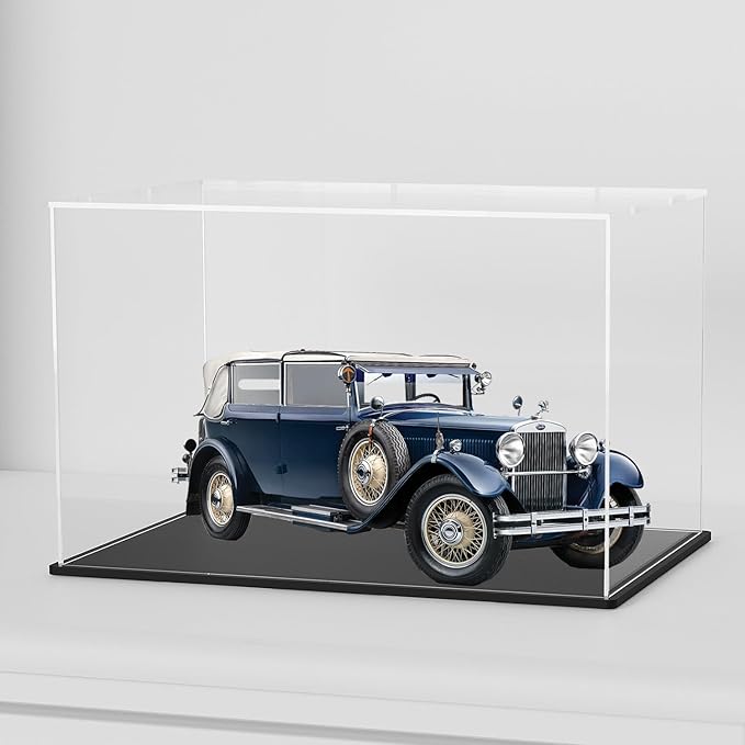 Acrylic Display Case for Showcase, Clear Long Acrylic Box for Displaying 1:18 Diecast Car Models, Collectibles, Figures and Arts