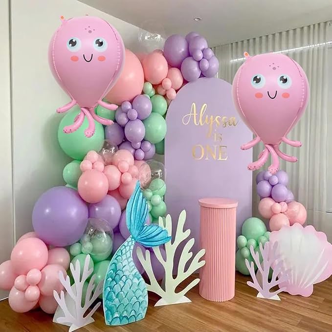 Octopus Balloons,2 PCS 28 Inch Under The Sea Balloons,Octopus Birthday Decorations,Octopus Party Decorations,Under The Sea Party Decorations