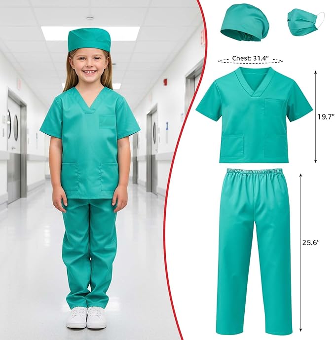 4 in 1 Toddler Dress Up Clothes 3-8 Year Career Dress Up Doctor Astronaut police vest Fireman costume Kids Pretend Play Toys Birthday Christmas Gifts 3 4 5 6 7 year old boy toys Halloween Costumes