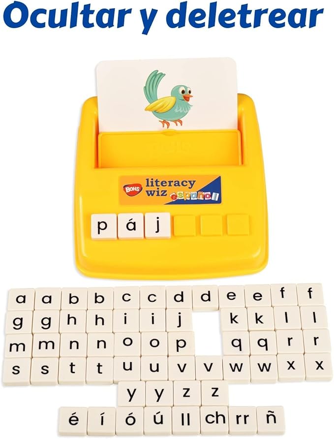 BOHS Spanish Literacy Wiz Spelling Game - Espanol Lower Case 60 Flash Cards - Preschool Language Learning Educational Toys
