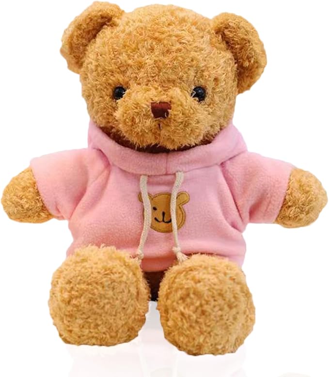 zhidiloveyou 11.8" Teddy Bear Stuffed Animal Toy Cute Bear Plush Birthday Gift for Kids, Pink