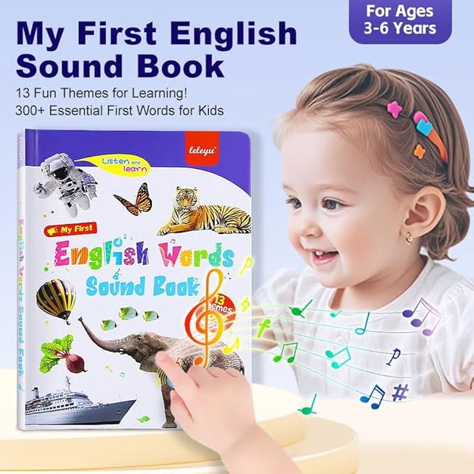 My First English Sound Book – 470+ Words, 21 Themes, Fun Word Learn, Press to Learn Phonics, Juguete Educativo for Educational Language, School Education & Perfect Educational Gift(0-6Y)