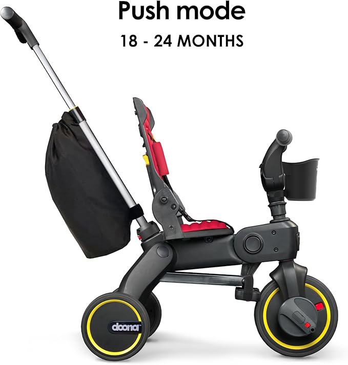 Doona Liki Trike S3, Flame Red - 5-in-1 Compact, Foldable Tricycle - Suitable for Toddlers 10 to 36 Months