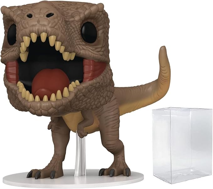 POP Movies: Jurassic World Dominion - Tyrannosaurus Rex [T-Rex] Funko Vinyl Figure (Bundled with Compatible Box Protector Case), Multicolor, 3.75 inches