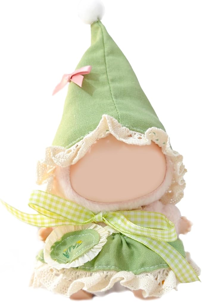 Clothes for Doll, 15/17cm Doll Clothes Set Suitable for Dolls Accessories - Hat + Skirt + Pants + Mini Bag (NO Doll),Green Elf