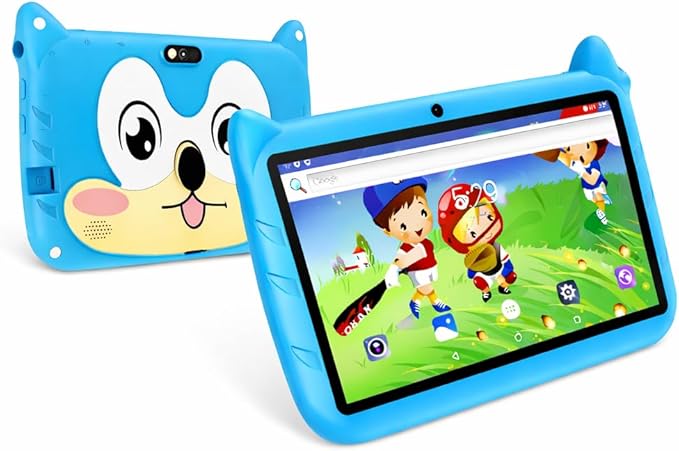 7 Inch Kids Tablet Android 13, WiFi Tablet for Children, 4GB RAM 64GB Storage, Dual Camera, Parental Control, Learning & Entertainment Tablet for Kids (Blue)