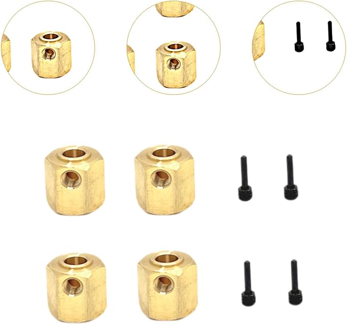 RC Car Wheel Hexes Remote Control Car Widened Combiner Remote Controlled Vehicles Accessories, Replacement Drive Adapter, 4x4 No Output Shaft