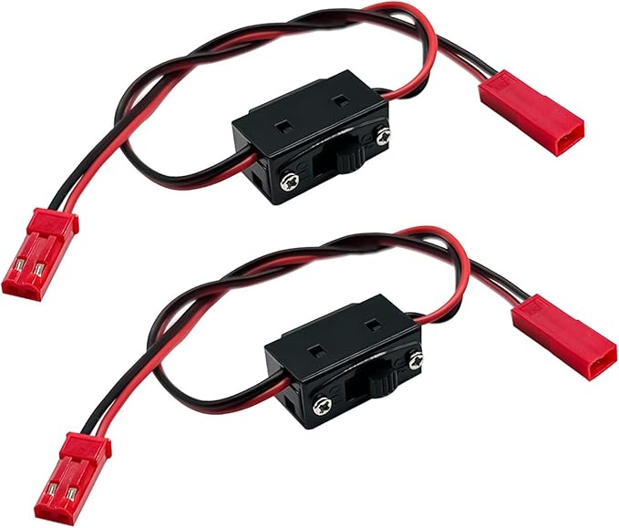 2Set On/Off Power Switch Battery Receiver & 4 Cell AA Battery Container Case Holder Pack Box with JST Plug Compatible with HSP Redcat Axial Traxxas 1/8 1/10 1/16 RC Power Car Crawler Truck