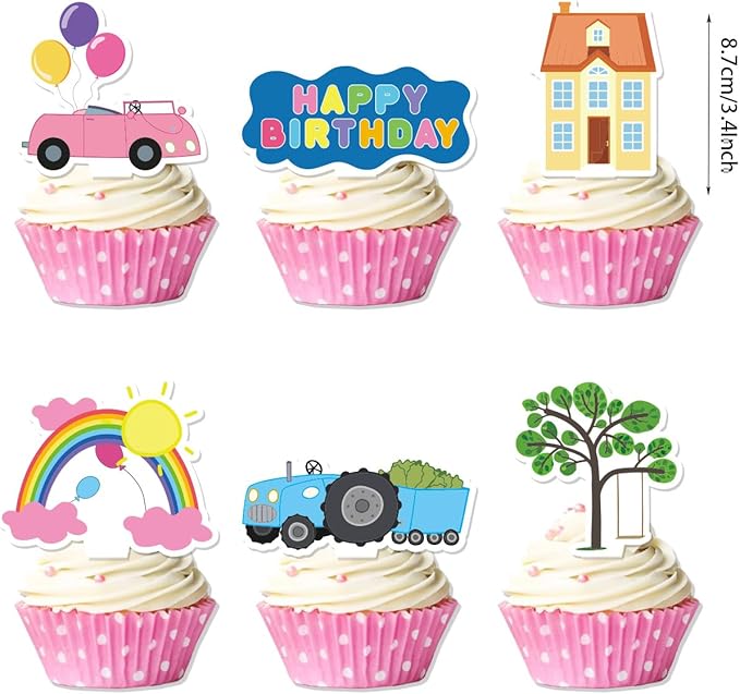 Pink Pig Birthday Party Supplies,Birthday Banner Cake Toppers Balloons,Pink Pig Theme Party Decorations
