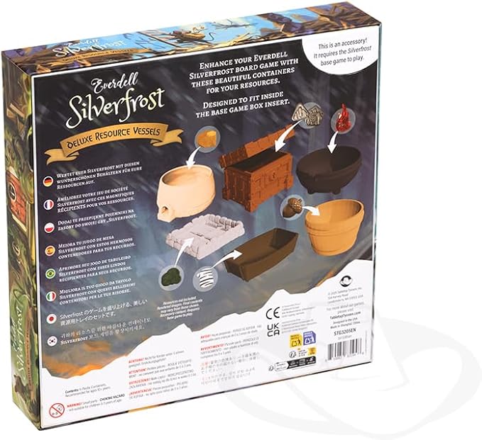 Everdell Silverfrost Deluxe Resource Vessels – Premium 3D Component Holders, Upgraded Board Game Accessories, Holders for Resources & Tokens