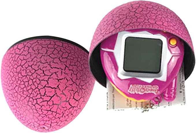 Electronic Digital Pet Game, 4 Function Buttons Egg Shaped, Portable Virtual Pet with Feeding Exercise Options, for Kids Birthday Travel Outdoor Activity (Pink)